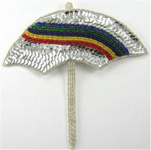 Load image into Gallery viewer, Umbrella with Rainbow Colored Sequins 6&quot; x 6&quot;