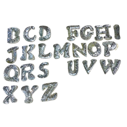 4" Silver Sequin & Beaded Letter CHOICE OF LETTER!