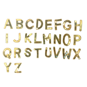 2" Gold sequin letters with beads CHOICE OF LETTER!