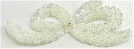 Bow with Iridescent Beads 4" x 1.5"