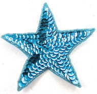 Estrella con lentejuelas y cuentas turquesa de 7,6 cm