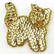 Cat Gold Sequins and White Pearl Beaded Eyes 2