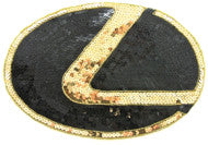 Auto Patch Large Blk/Gold 11.25" x 8"