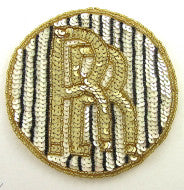 Rolls-Royce Emblem Black/White/Gold Stripes 5"
