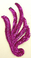 Leaf with Medium Fuchsia Sequins* 6" x 3"
