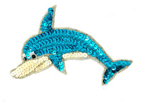 Dolphin with Turquoise and Cream Sequins and Beads 6