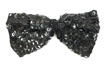 Load image into Gallery viewer, Bow Black Sequin Bowtie 4.25&quot; x 2.5&quot;