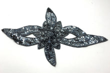 Load image into Gallery viewer, Choice of Size Flower with Charcoal Grey Sequins and Beads 11&quot; or 13&quot;