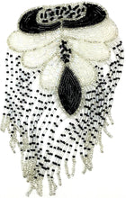 Load image into Gallery viewer, 10 PACK Epaulet Black White and Silver Beads 7&quot; x 4&quot; - Sequinappliques.com