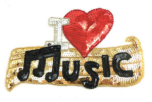 5 PACK Music Sequin and Beaded Word Applique 6" x 9" - Sequinappliques.com