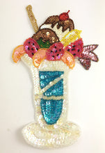 Load image into Gallery viewer, Ice Cream Soda with MultiColored Sequins and Beads 8.25&quot; x 5.25&quot;