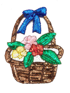 Easter Flower Basket with Flowers 6.5" x 9"