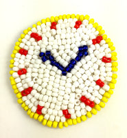 Clock with White Yellow Blue and Red Beads 1.75