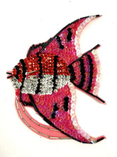 Load image into Gallery viewer, Fish with Red and Black Sequins and Beads 6.5&quot; x 5&quot;
