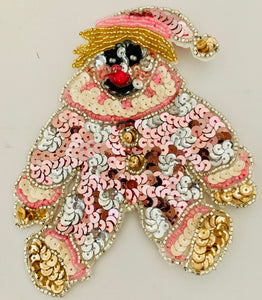 Bear Pink with Clown Outfit 5" x 4.5"