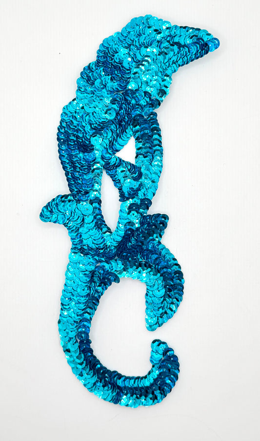 Designer Motif Accent with Turquoise Sequins 8.5” x 4”