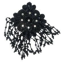 Load image into Gallery viewer, Epaulet with Black Beads and Rhinestones 7&quot; x 5&quot;