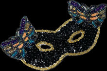 Load image into Gallery viewer, Mask with Butterfly Black Sequins 5.5&quot; x 2.5&quot;