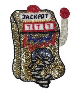 Slot Machine Jackpot 777 with Sequins and Beads 7" x 5"