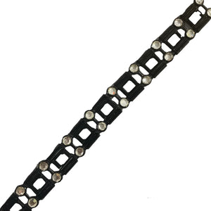 Trim Black Beaded with Rhinestones 1/5" Wide Sold by the Yard