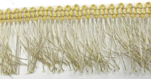 Trim Fringe with Vintage Dark Gold Bullion Thread 1.25" Wide, Sold by the Yard