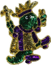 Load image into Gallery viewer, Mardi Gras Dancing Lizard 5&quot; x 3.5&quot;