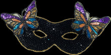 Load image into Gallery viewer, Mask with Butterfly Black Sequins 10.75&quot; x 5.25&quot;