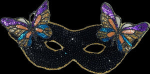 Mask with Butterfly Black Sequins 10.75" x 5.25"