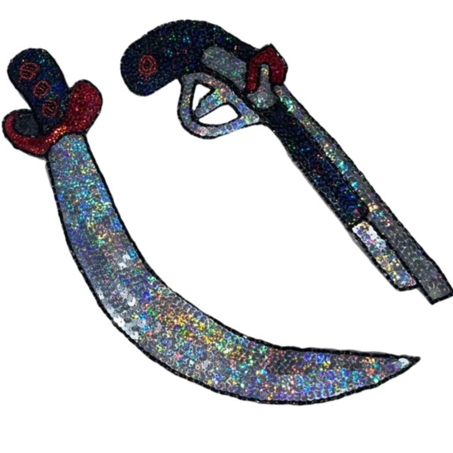 Costume Set for Mardi Gras Sword (2.5" x 11") and Gun (2.5" x 8")