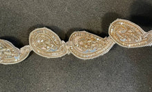 Load image into Gallery viewer, Trim with Silver Paisley Shaped Bullion Pieces Attached 1/2&quot; Wide