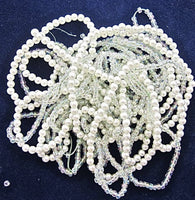 Loose Beads on String White & Iridescent 1/8