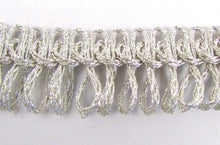 Load image into Gallery viewer, Fringe Trim, Silver Bullion Looped 1&quot; Wide,  Sold by the Yard