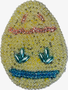 Yellow Easter Egg, All Beads 2" x 1.5"