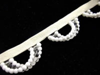 Trim with White and Clear Looping Beads 1