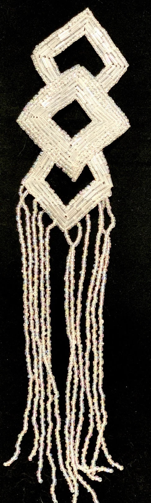 Epaulet with Iridescent Triple Diamond All Beaded 10.5" x 2"