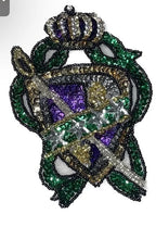 Load image into Gallery viewer, Choice of Size Crest with Multi-Colored Sequins and Beads
