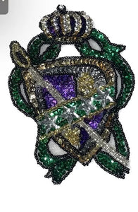 Choice of Size Crest with Multi-Colored Sequins and Beads