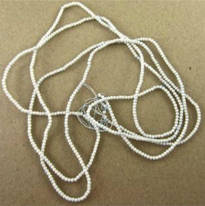 Loose Beads On a String Off White Hank Beads, 1/8" Wide Beads