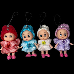 Choice of Color Baby Doll Ornament with Jewels, 3" x 2"