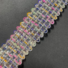 Load image into Gallery viewer, Trim with Multi-Colored Bullion Thread 1&quot; Wide, Sold by the Yard