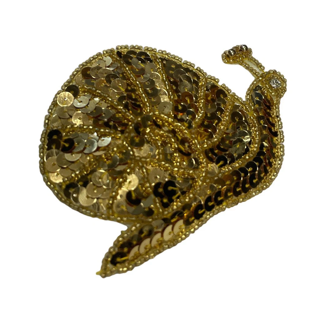 Snail with Gold Sequins and Rhinestone Eye 4