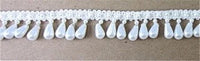 Trim with White Tear Drop Beads on Silk beaded Header 1/2