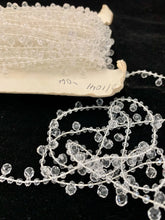 Load image into Gallery viewer, Trim clear Crystal Beads on a string 1/4&quot; wide sold by the yard