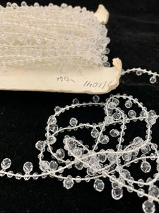 Trim clear Crystal Beads on a string 1/4" wide sold by the yard