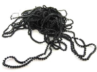 Loose Beads On String Black, 3mm Wide Beads, sold by the yard