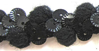 Trim with Black Tiny Sequins intertwined with Cotton 1.5