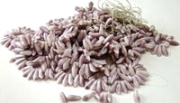 Loose Beads on String Light Mauve Color, Tooth Shaped, 1/2