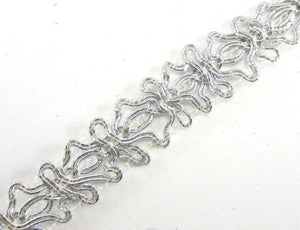Trim with Silver Bullion Thread .5" Wide, Sold by the Yard