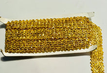 Load image into Gallery viewer, Trim with gold beaded 6 rows with cotton thread 1&quot; sold by the yard