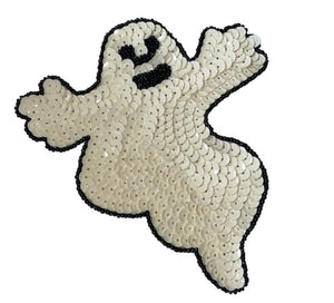 Ghost with Sequins and Beads 5" x 5"